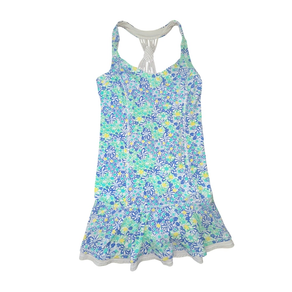 Lilly Pulitzer Luxletic Sean Tennis Dress Blue Haven Biancas Love Sz Medium
